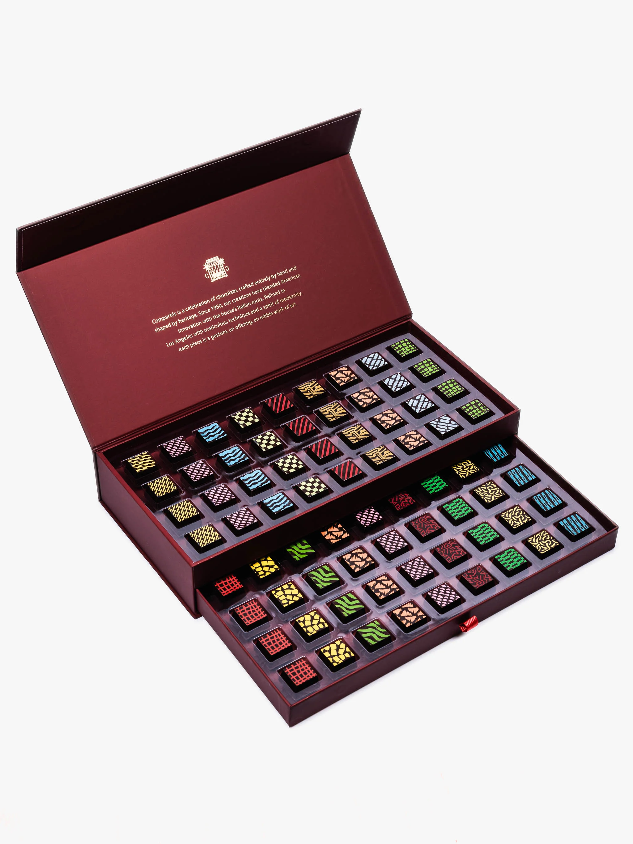 Burgundy Gourmet Chocolate Drawer Gift Box - 72 Luxury Chocolates - Image 2