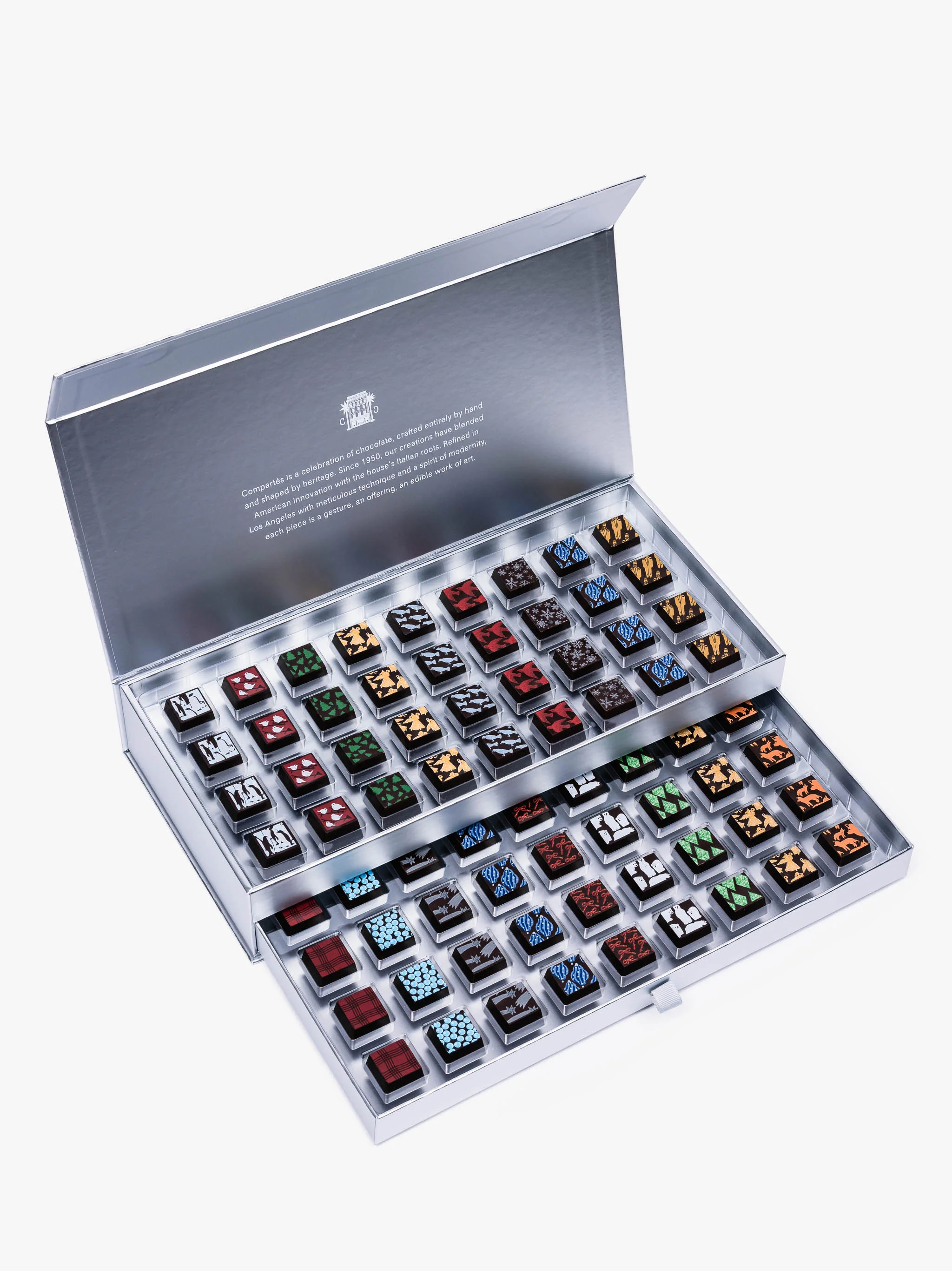 Stunning Silver Holiday Chocolate Drawer Gift Box - Image 2