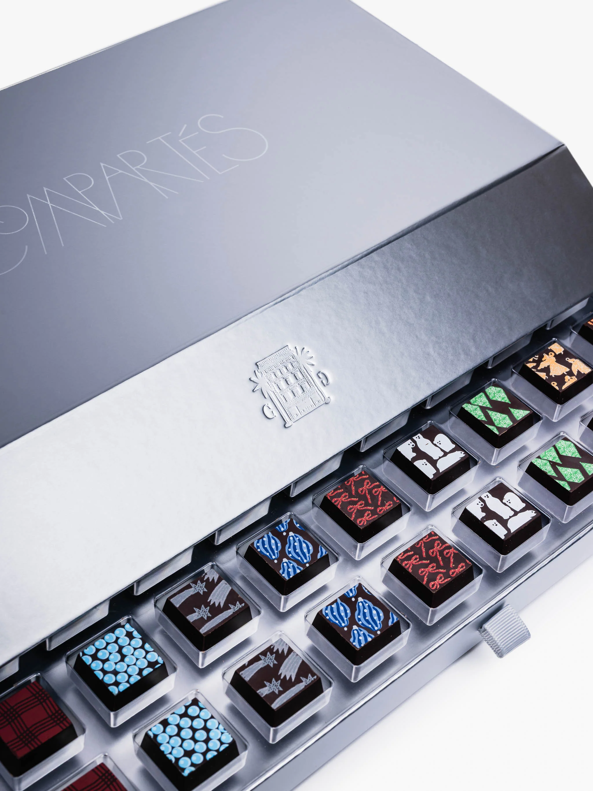 Stunning Silver Holiday Chocolate Drawer Gift Box - Image 3