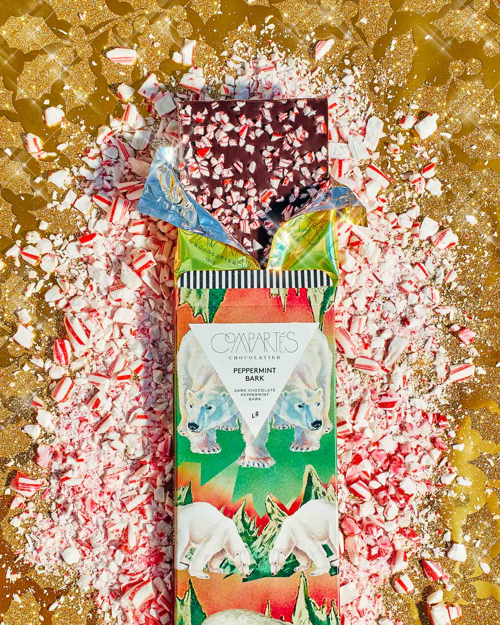 Peppermint Bark Dark Chocolate Bar - Image 3