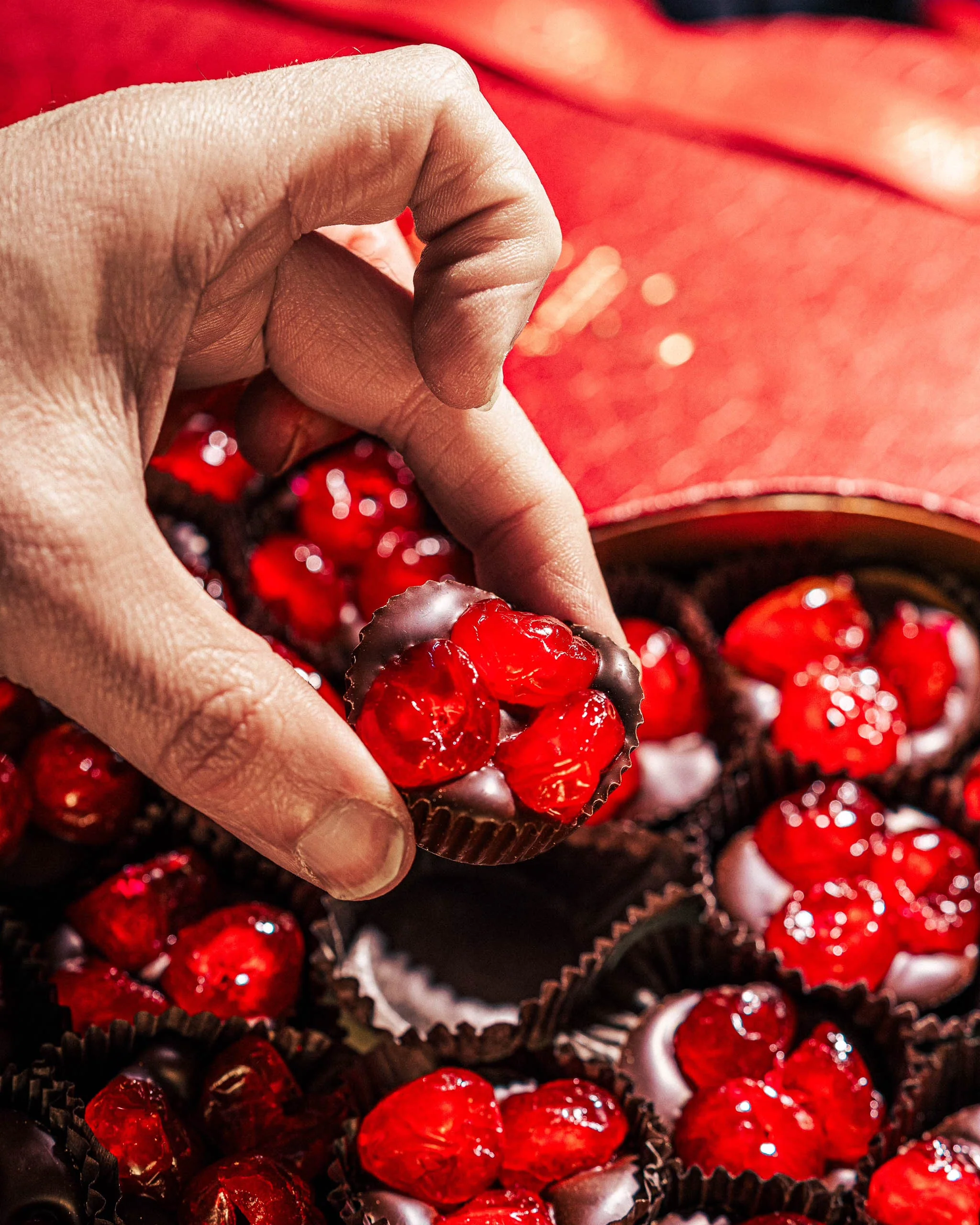 Valentine's Day Chocolate Cherries Heart Gift Box - Image 3